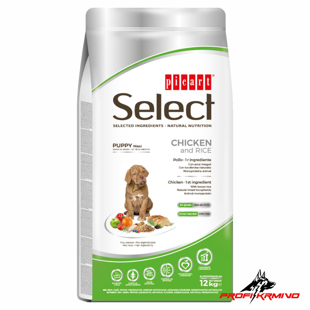 Select Puppy Maxi-hydina, ryža 30/18, 12 kg
