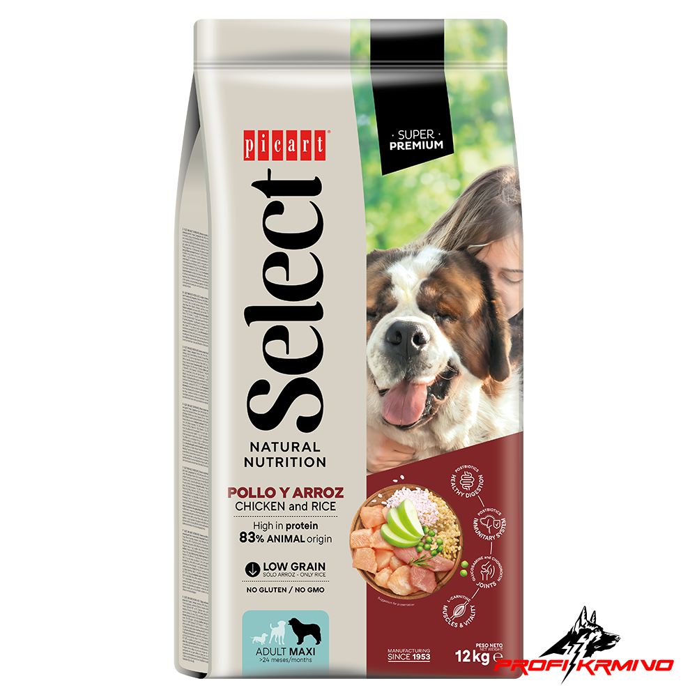 Select Adult Maxi, kura a ryža, 12 kg