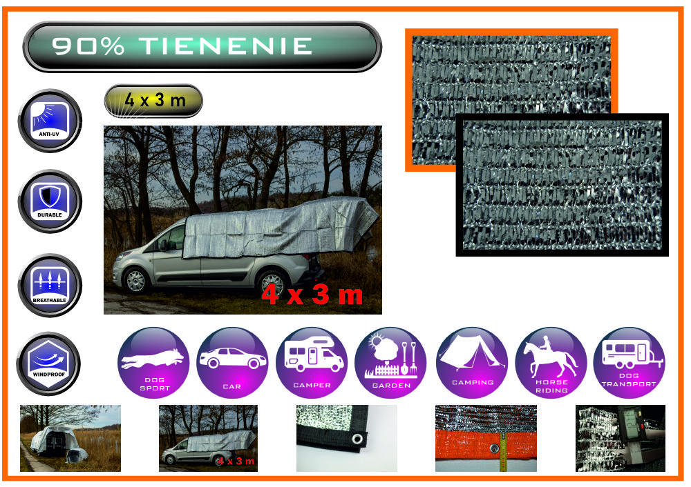 Tieniaca plachta - 90 %