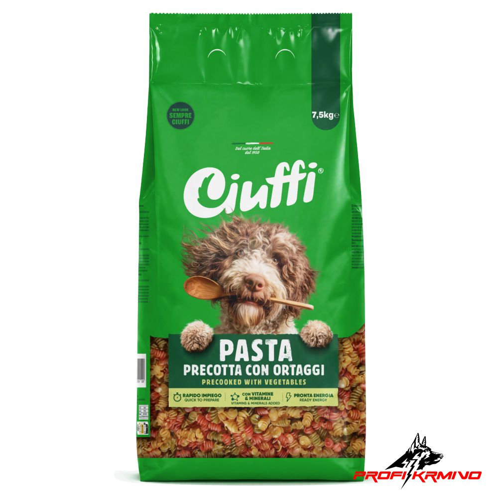 Ciuffi cestoviny so zeleninou - predvarené, 7.5 kg